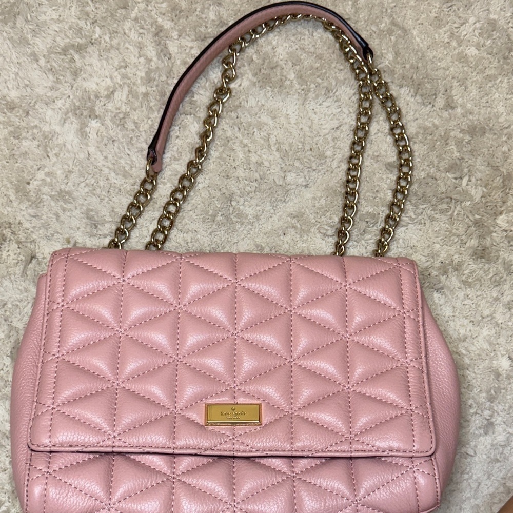 Kate Spade Blush Emelyn Emery Court Quilted Chain Shoulder Bag